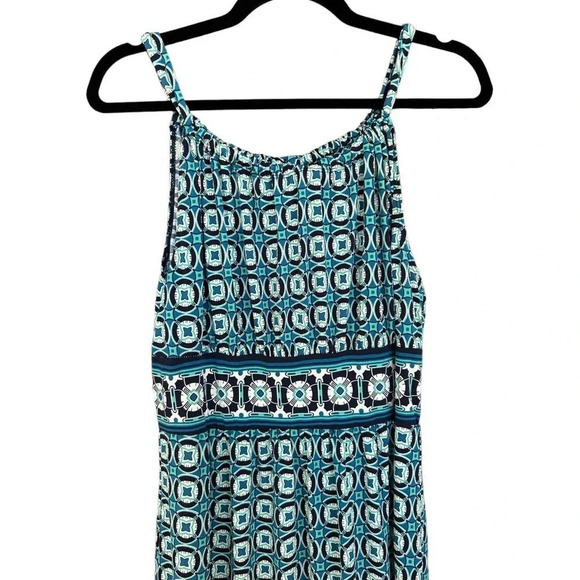 Max Studio Women's Stretchy Blue & Black Geometric Print Sundress Size XL - Picture 2 of 4